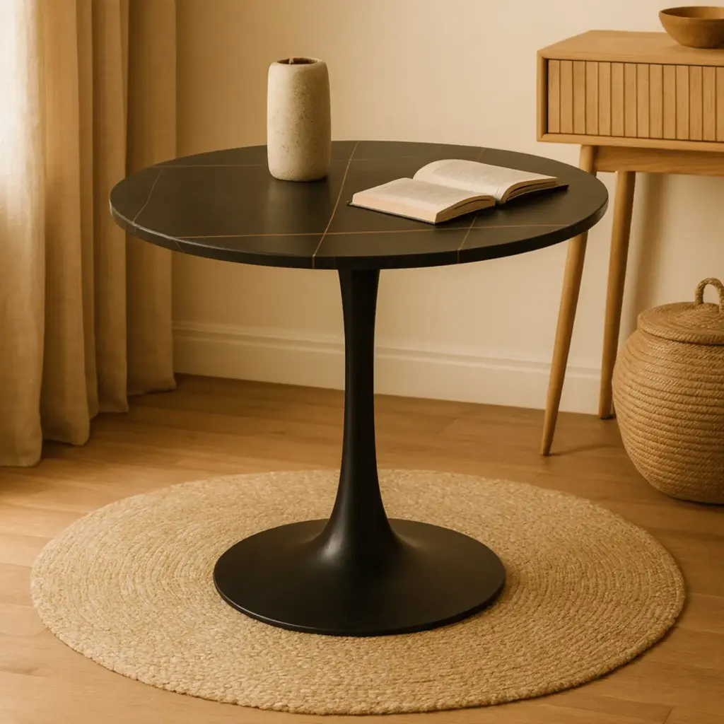 Mesa Tulip Neolith 70cm Negro