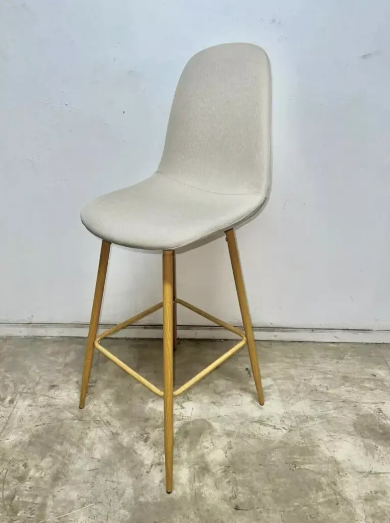 Banqueta Albis Base Simil Madera Lino beige