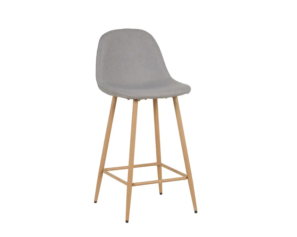 Banqueta Albis Base Simil Madera Lino Gris
