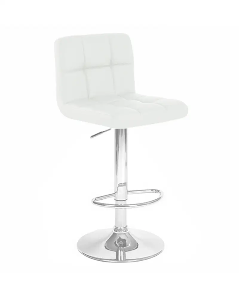 Banqueta con Respaldo Tapizado Blanco