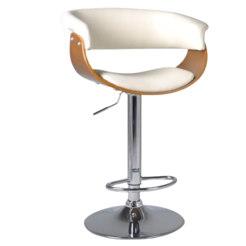 Banqueta Premier Circular Madera Blanco