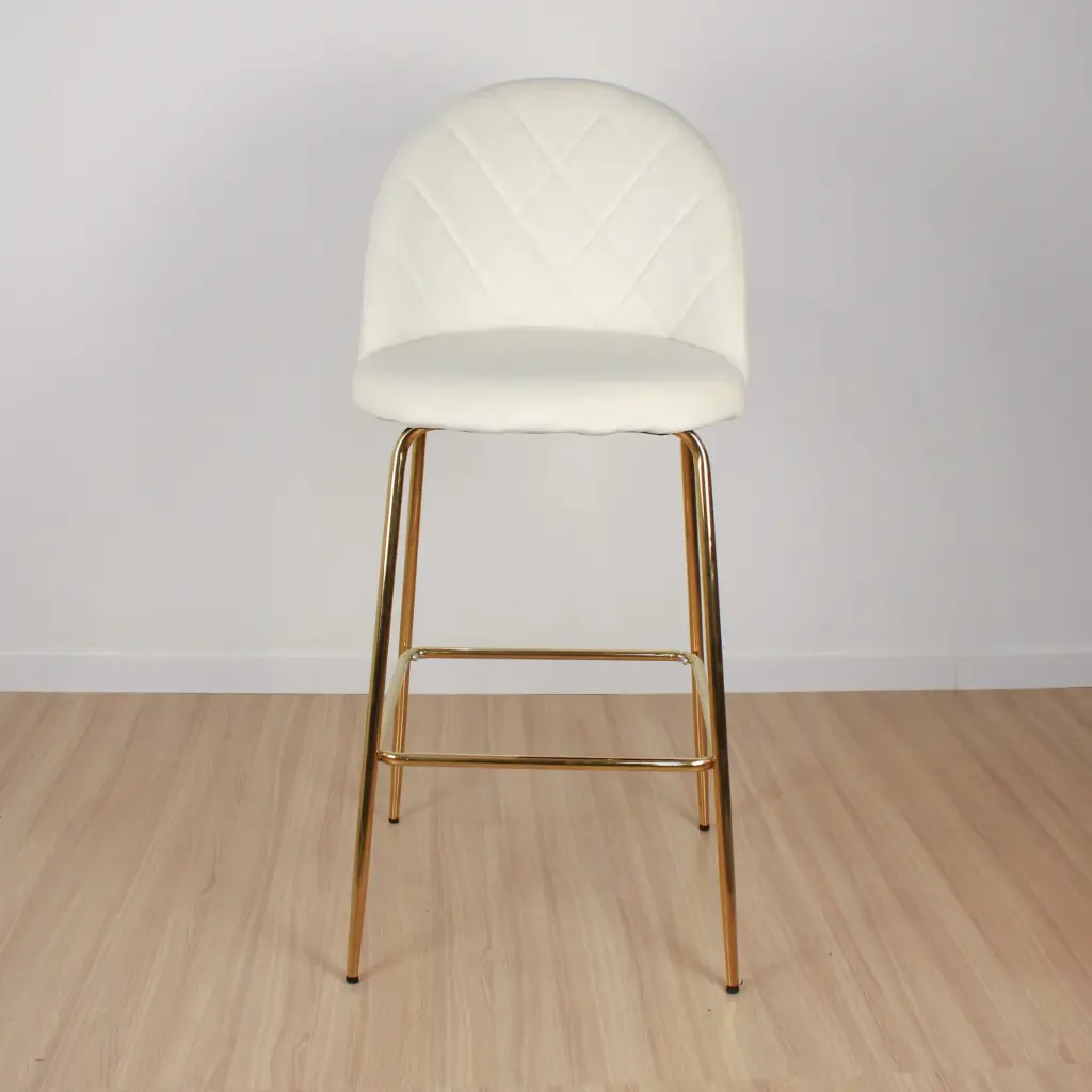 Banqueta Praga pata dorada Natural