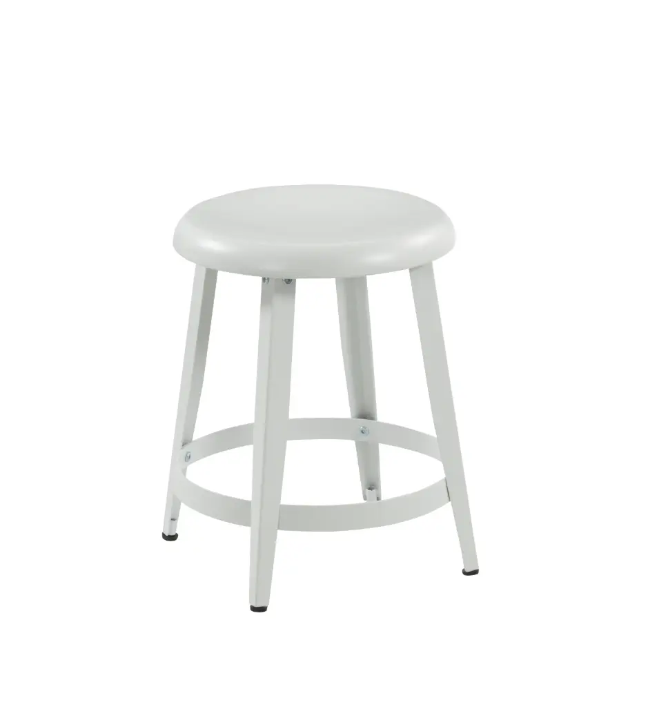 Taburete/ Banquito Circular Bajo Metalico Blanco