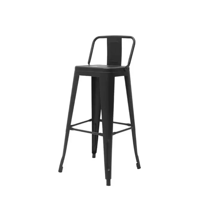 Banqueta Tolix con respaldo bajo negro