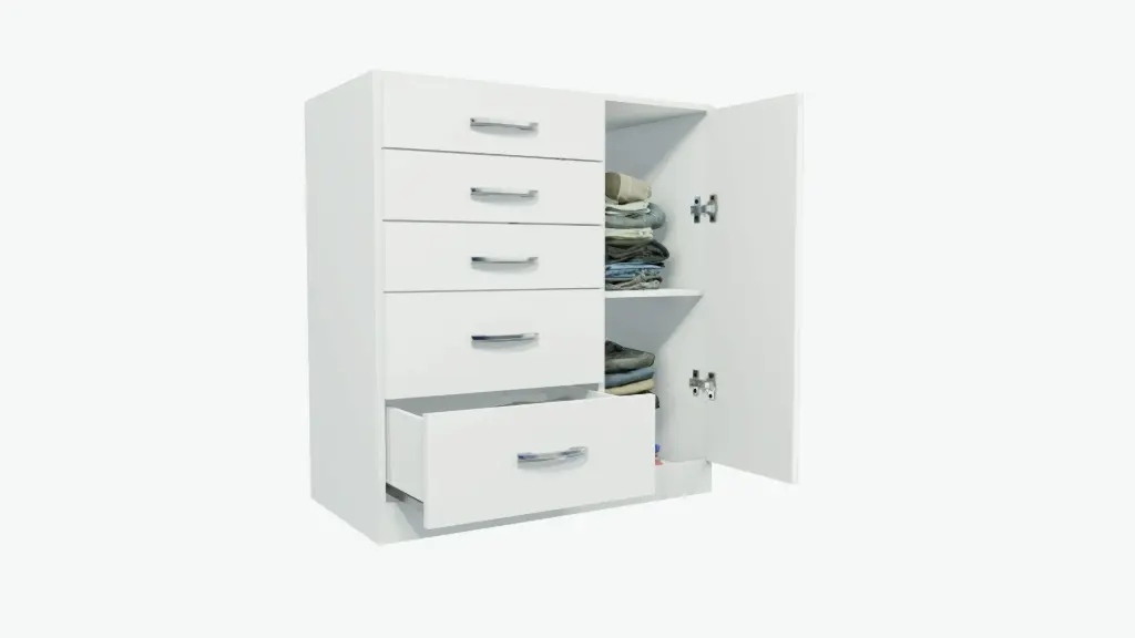 Comoda 5 Cajones y 1 Puerta