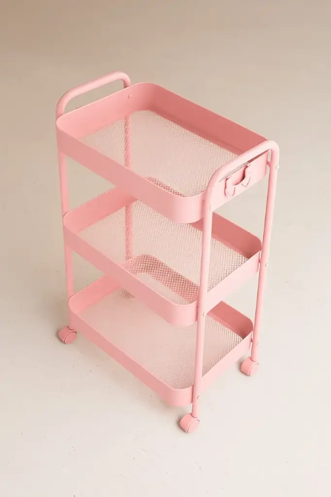 Carrito Organizador 3 estantes Rosa
