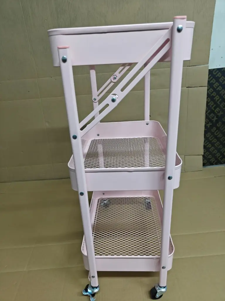Carrito Organizador Pleglable Rosa