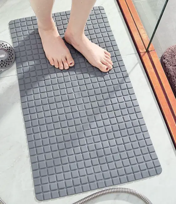 Alfombra Antideslisante Para Bañera O Ducha Pvc 78×35 Cm Gris