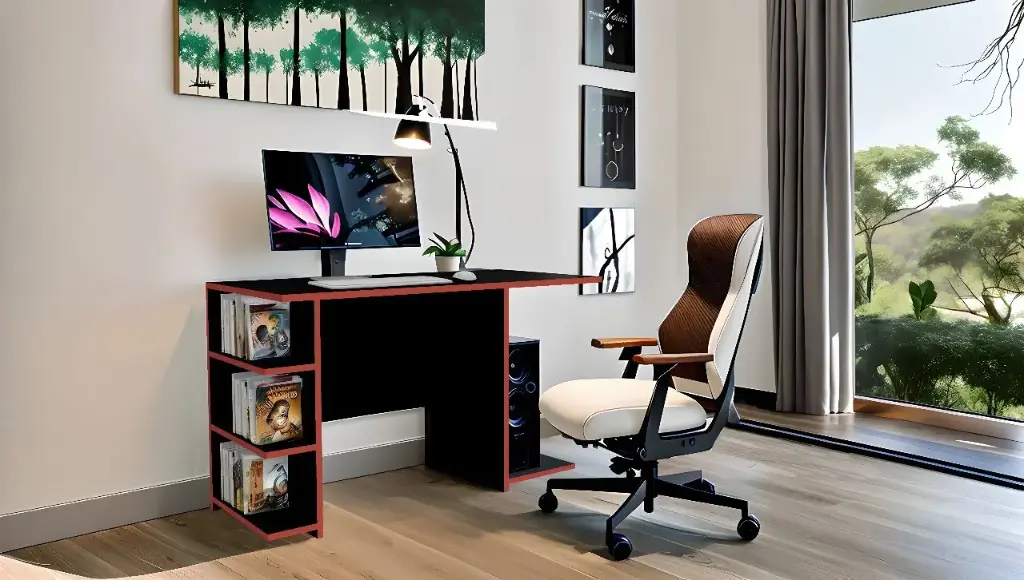 Escritorio Gamer Dos Pisos Rojo