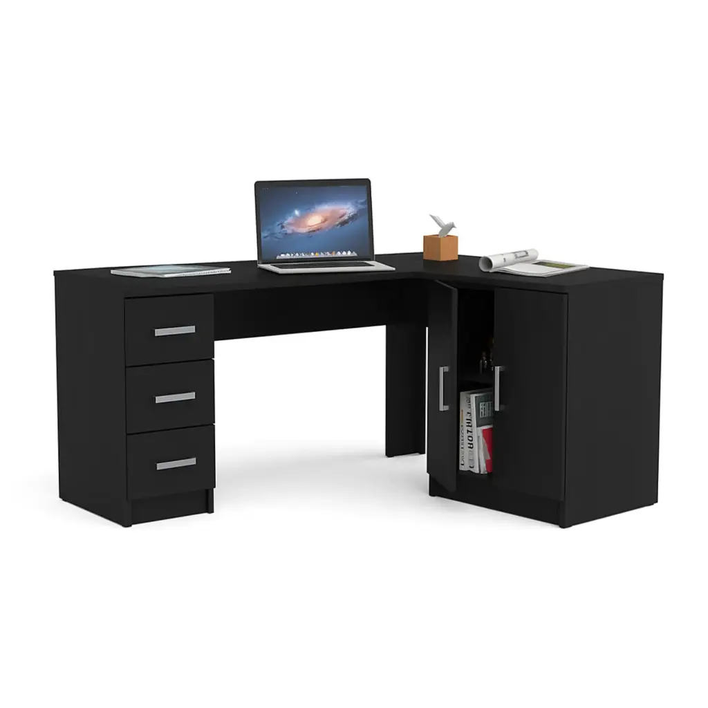 Escritorio esquinero reversible Negro