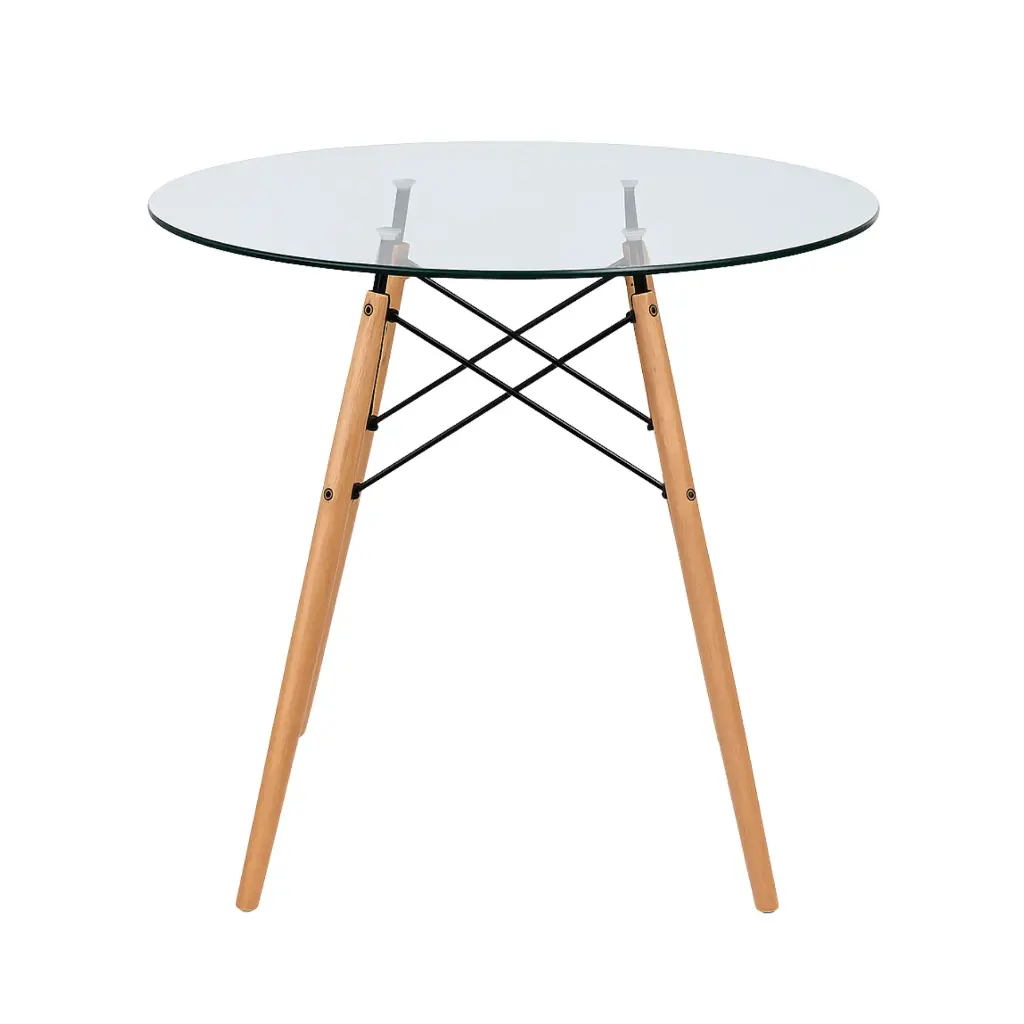 Mesa Eames De Vidrio 90 Cm