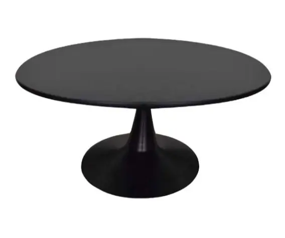 Mesa Tulip Ratona Ovalada 90cm Base Metálica Negro