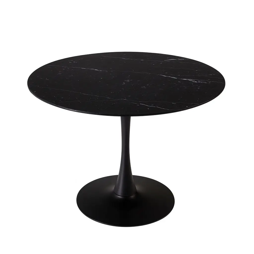 Mesa Tulip Ovalada Marmol 130 X 80 Cm Negro