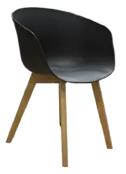 Sillon Tulip Base de Madera Negro