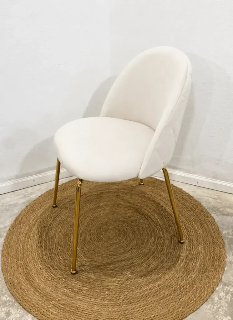 Silla Frank pana pata dorada Beige