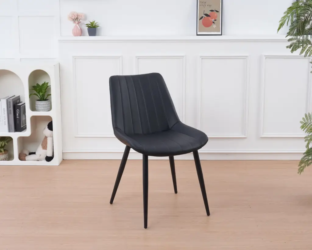Silla Bulgaria eco-cuero Negro