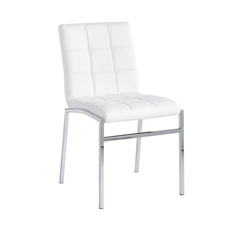 Silla Capitone cromo ecocuero Blanco