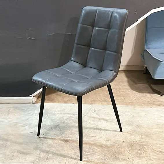 Silla Cleo ecocuero gris claro