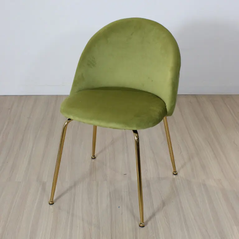 SILLA FRANK TAPIZADA PANA OLIVA PATA DORADA