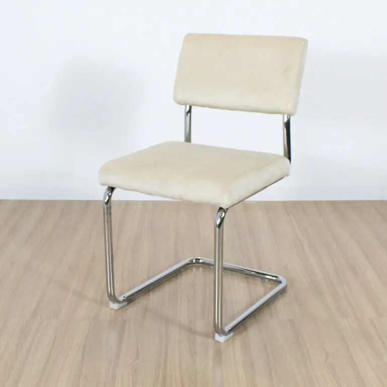 Silla Cesca Cromo pana Beige liso