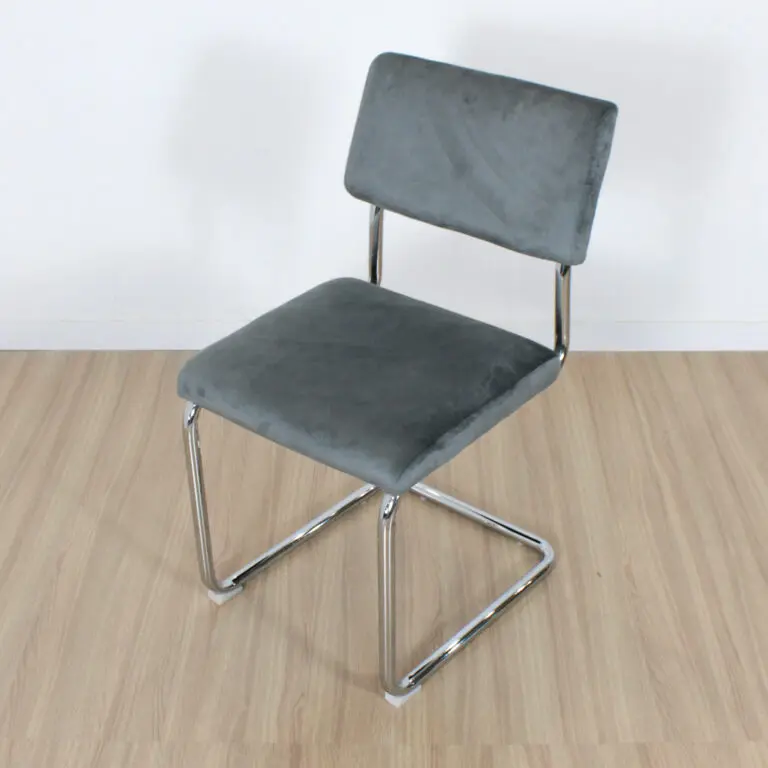 Silla Cesca Cromo pana gris liso