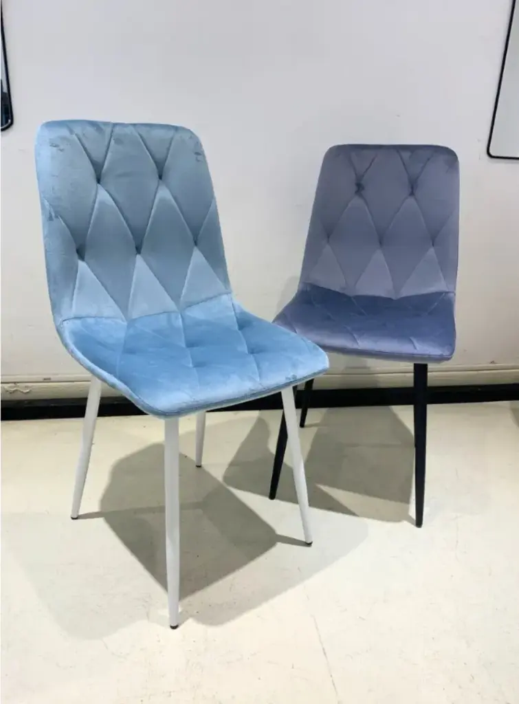Silla Donna Pana Terciopelo Azul Claro