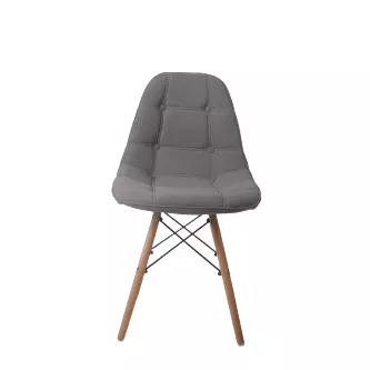 Silla Eames Terciopelo Tapizado Capitone Gris