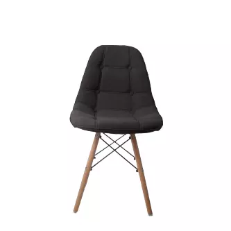 Silla Eames Terciopelo Tapizado Capitone Negro