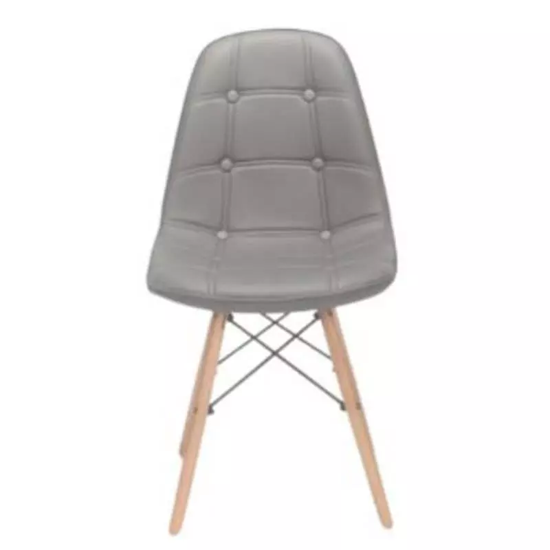 Silla Eames Eco-cuero Capitone Gris
