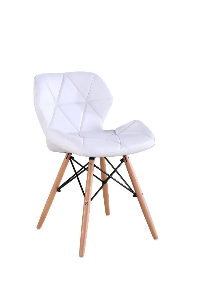 Silla Eames Hexagonal ecocuero blanco