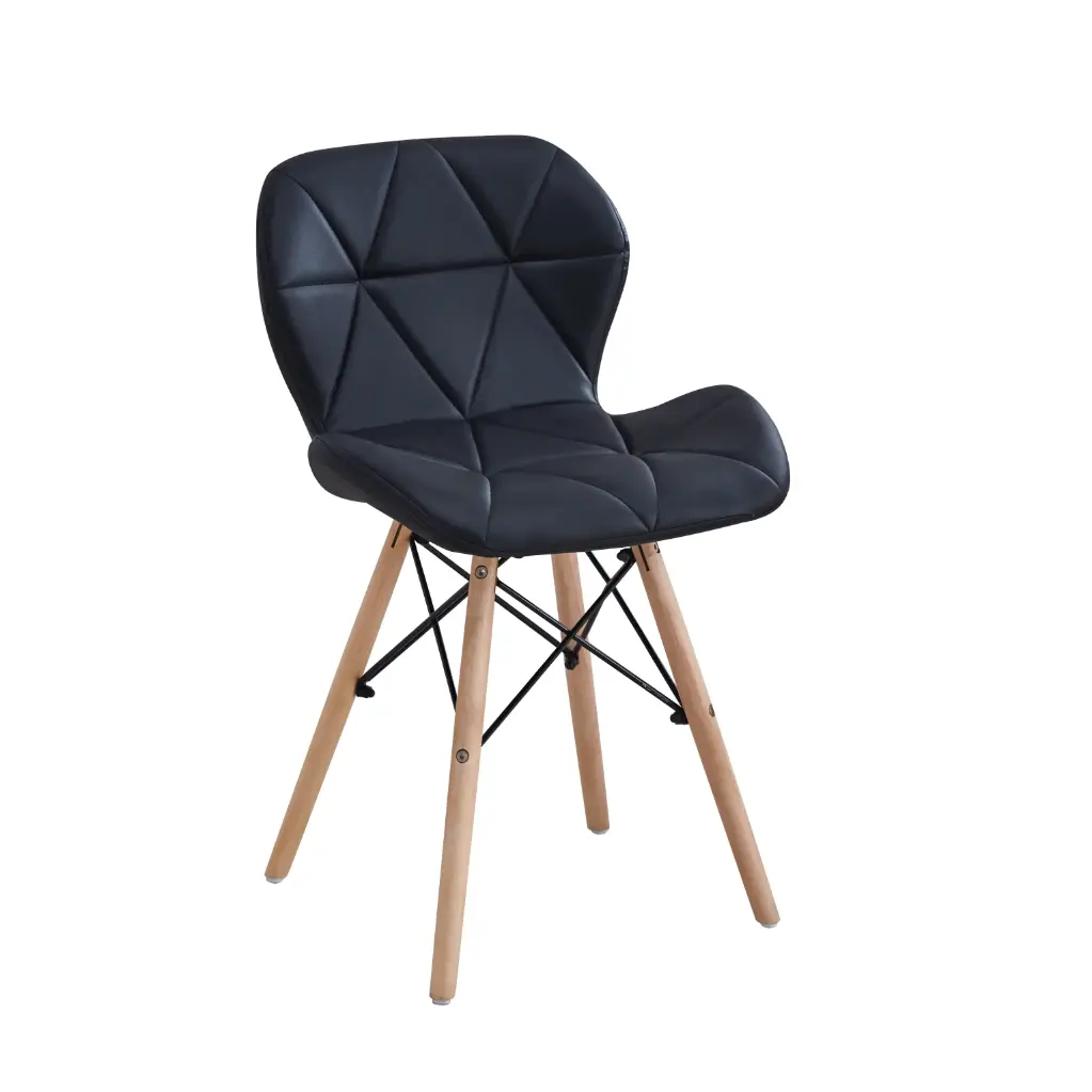 Silla Eames Hexagonal ecocuero negro
