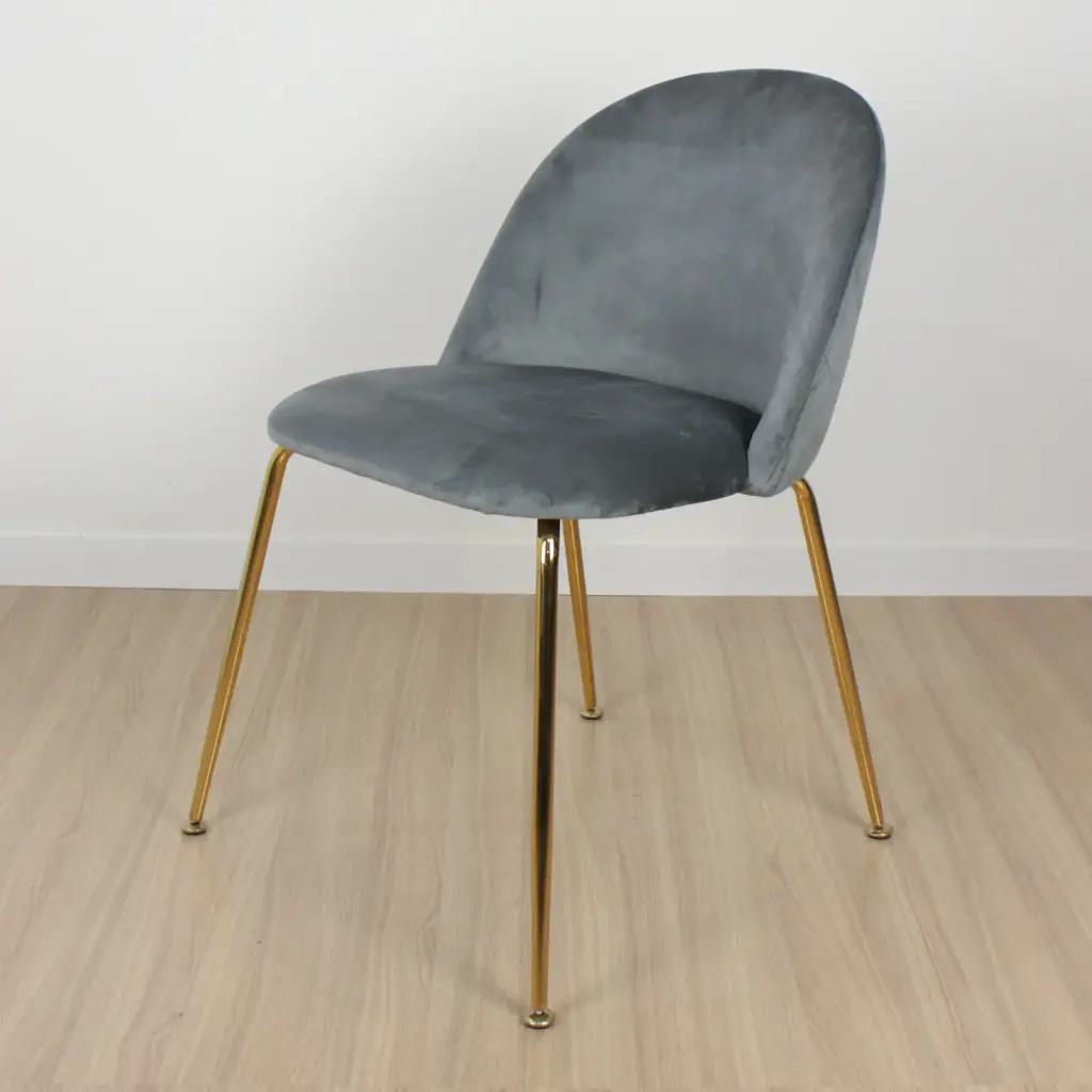 Silla Frank pana pata dorada Gris