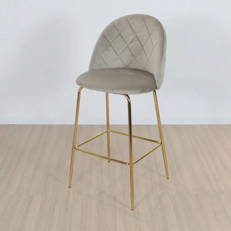 Set x 2 Banqueta Praga pata dorada Visón Baja