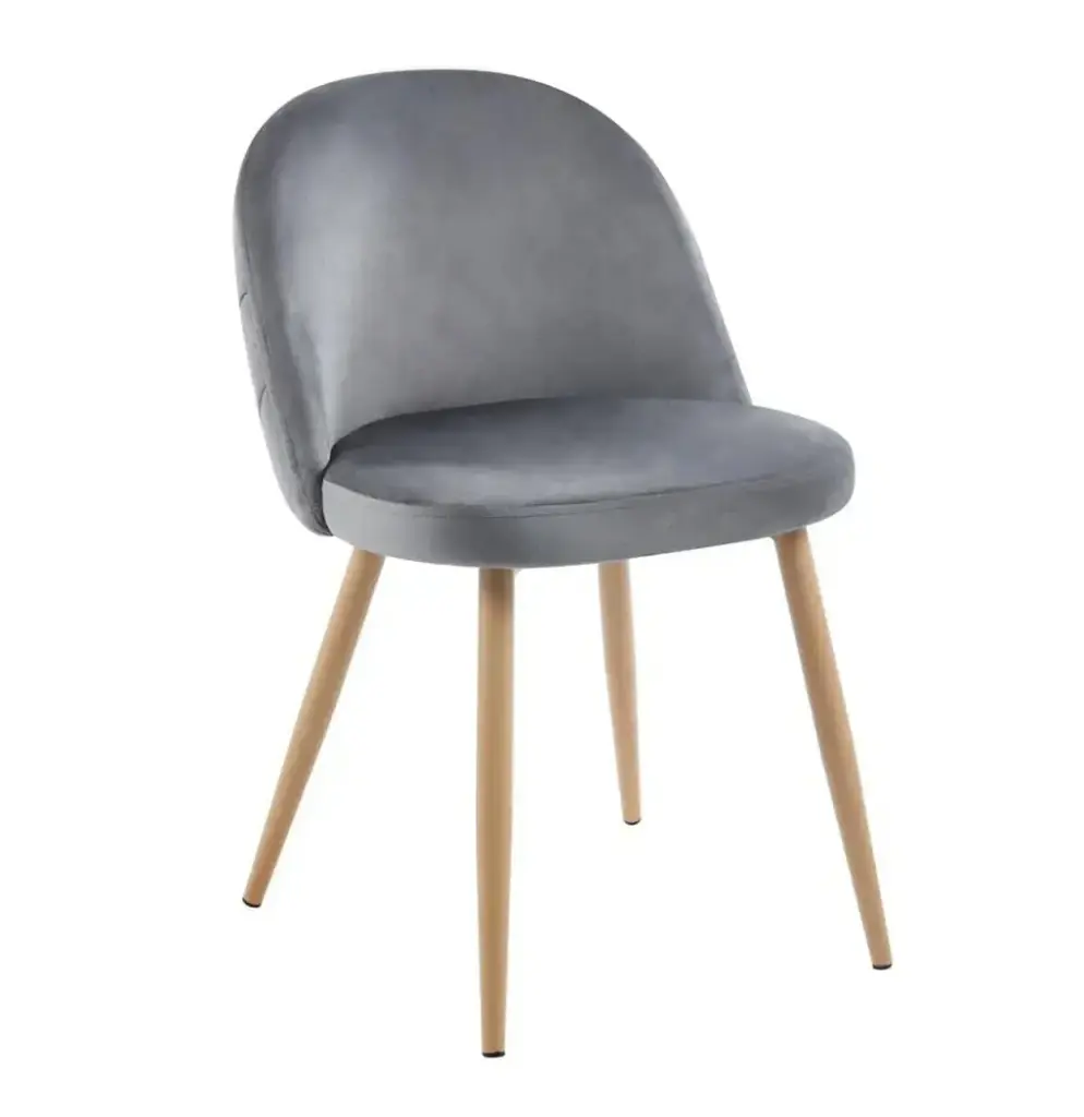 Silla Macron patas simil madera pana Gris