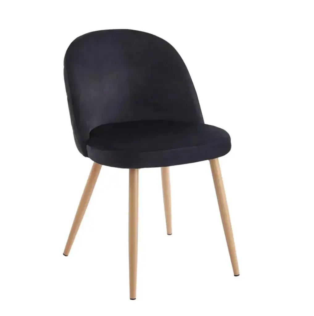 Silla Macron patas simil madera pana Negro