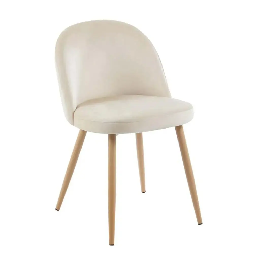 Silla Macron patas simil madera pana Beige