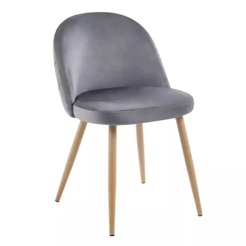 Silla Macron Lino Gris Simil Madera