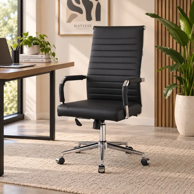 Sillon Silla Oficina SILLON EJECUTIVO NEVADA ALUMINIUM ECOCUERO NEGRO
