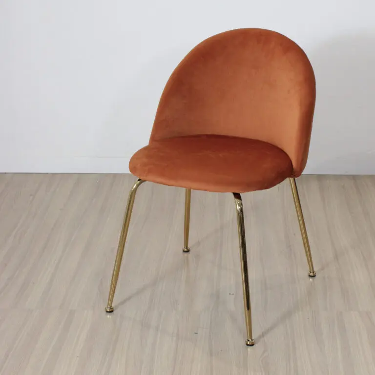SET x 2 SILLA FRANK TAPIZADA PANA TERRACOTA PATA DORADA