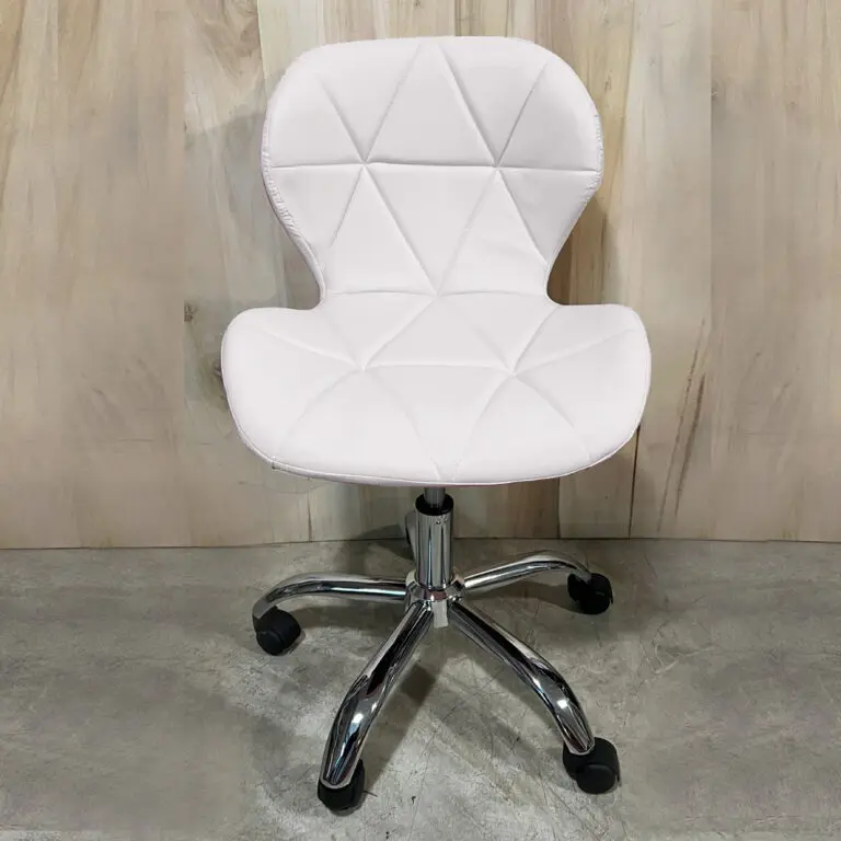 Silla Giratoria Hexagonal Ecocuero Blanco