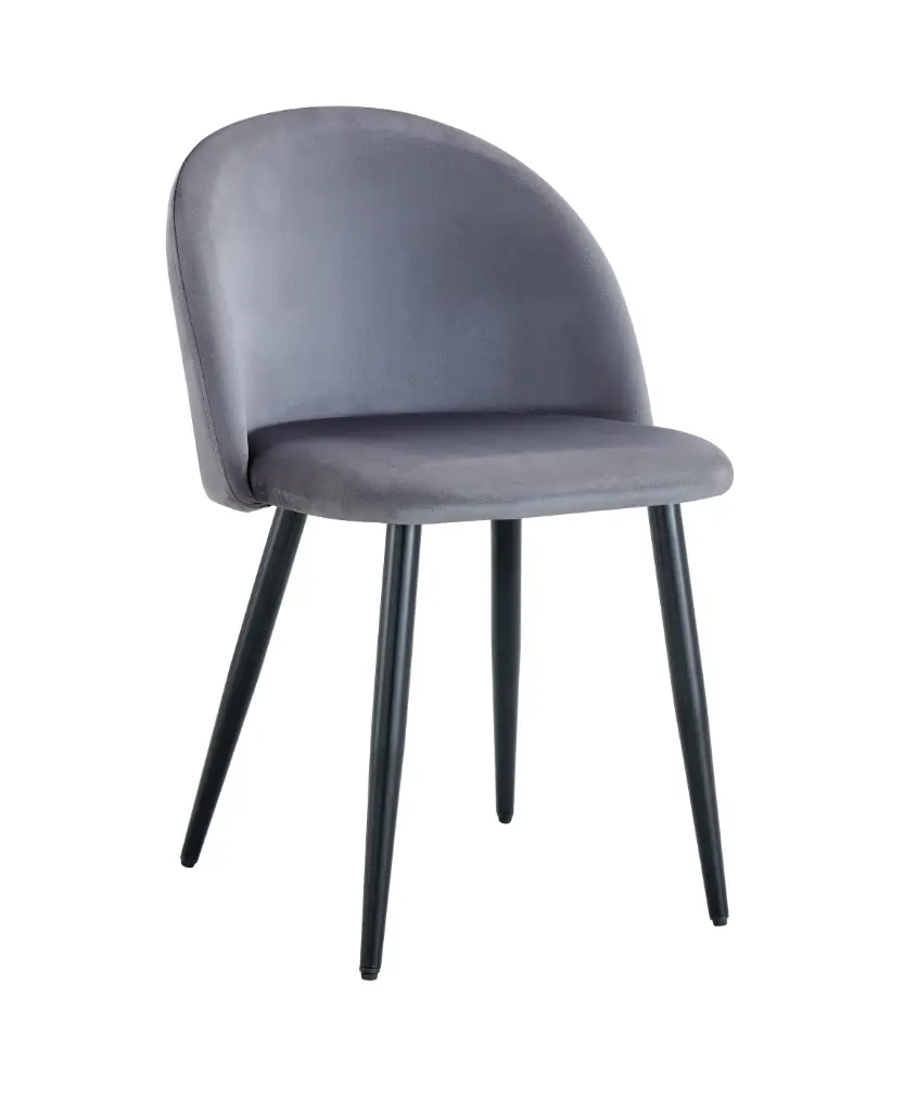 Silla Thea patas negras Gris Oscuro