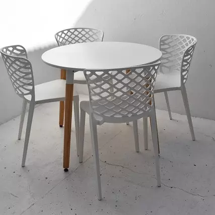 Combo Mesa 90cm nordica + 4 Calegari Blanco