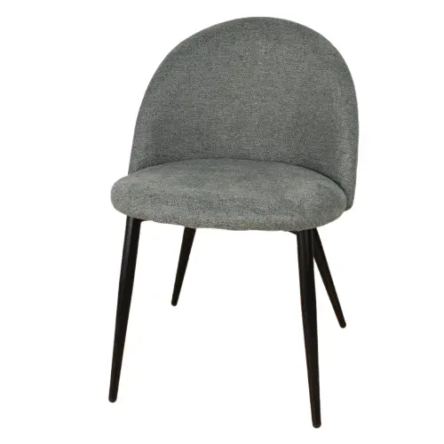 Silla Macron Chenille Gris Oscuro Base Negro