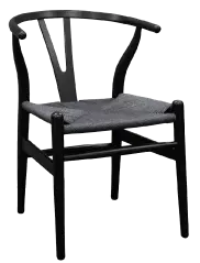 Silla Wishbone madera maciza Negro