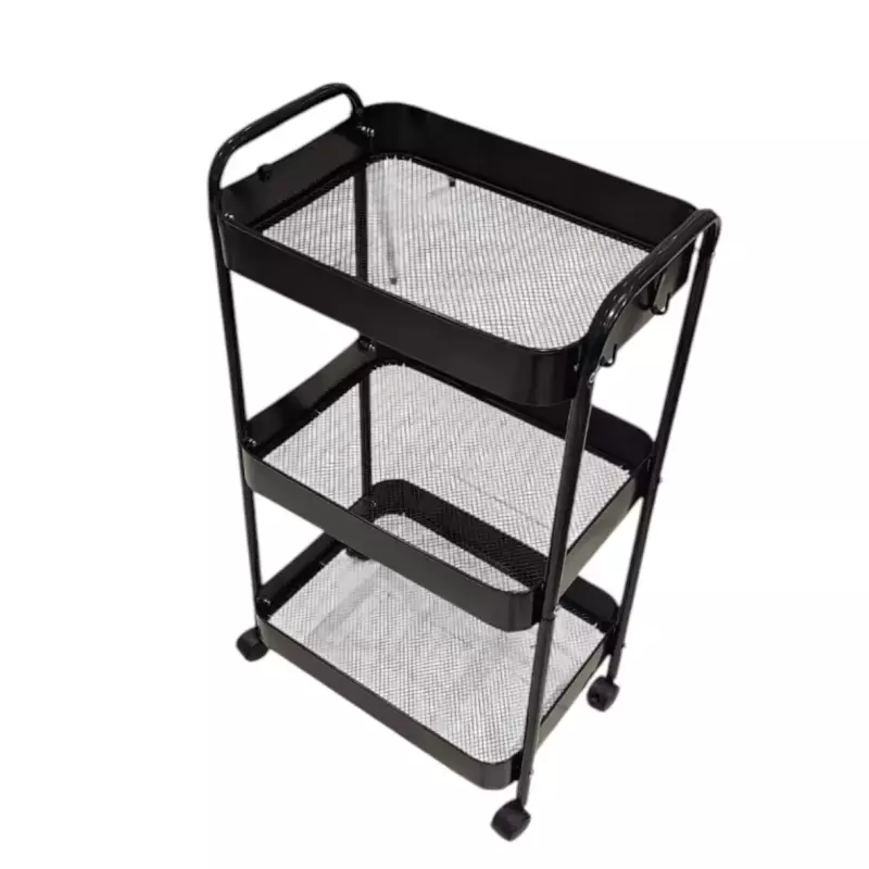 Carrito Organizador 3 estantes Negro