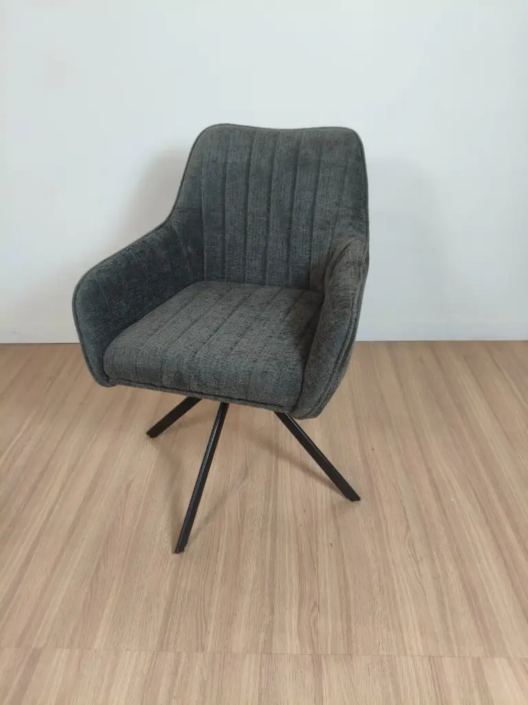 Sillon Kansas Giratorio 360 Pana Texturizada Negro