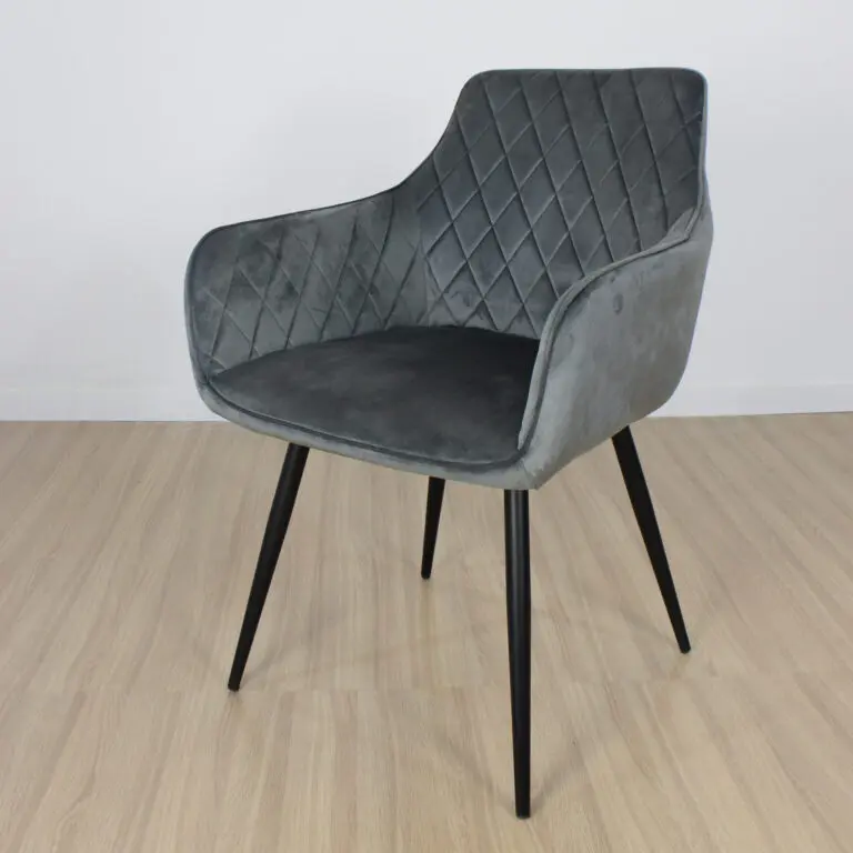 Sillón Dereck Pana Gris Tramado Base Negro 