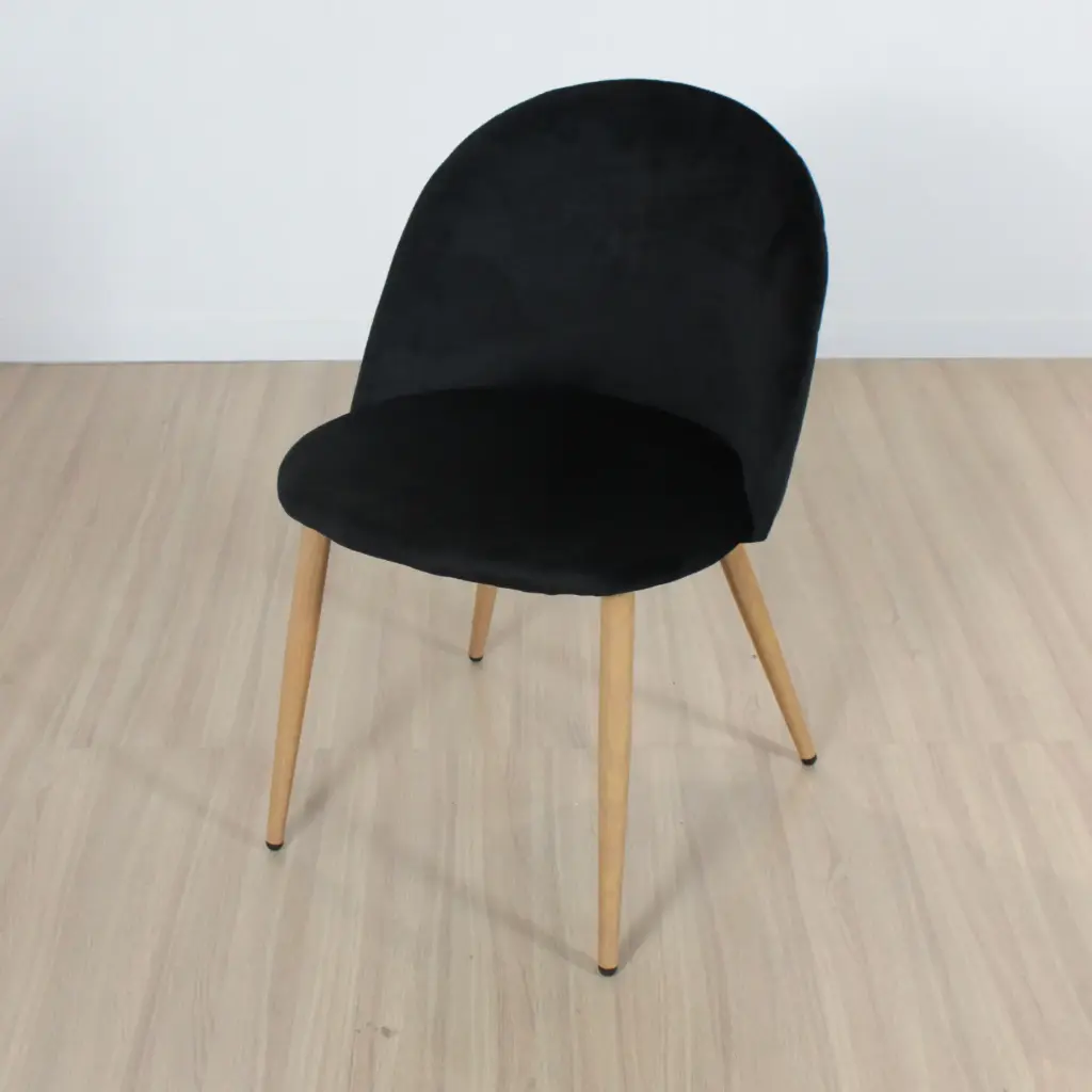 Silla Paris Pana Base Simil Madera Negro
