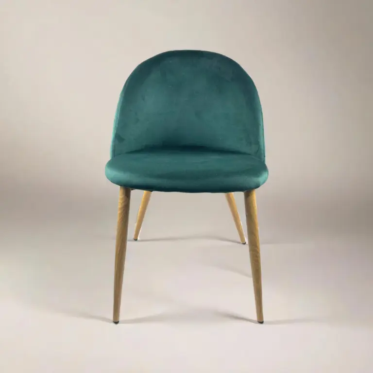 Silla Paris Pana Base Simil Madera Verde Ingles