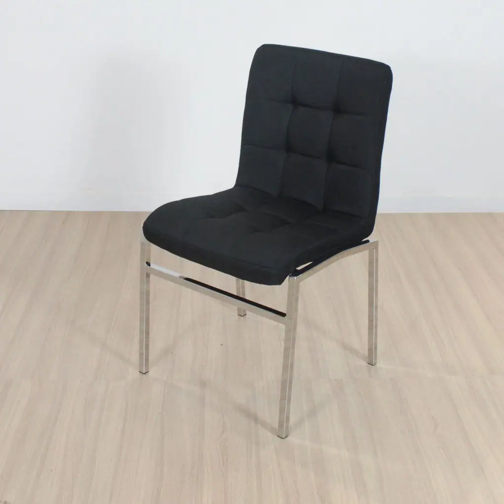 Silla Capitone cromo lino Negro